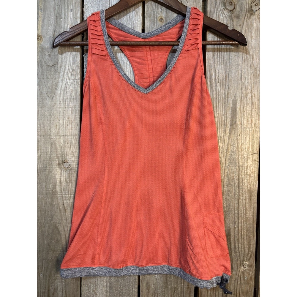 Lululemon‎ Women's Coral Racerback Run Tank Ruched Back Pocket XS